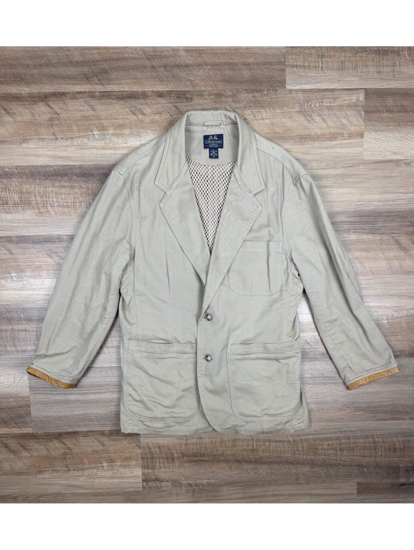 Willis & Geiger Jacket Mens Medium Safari Blazer Mesh Lined Outdoor Hunting